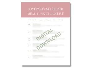 Postpartum Freezer Meal Plan Checklist